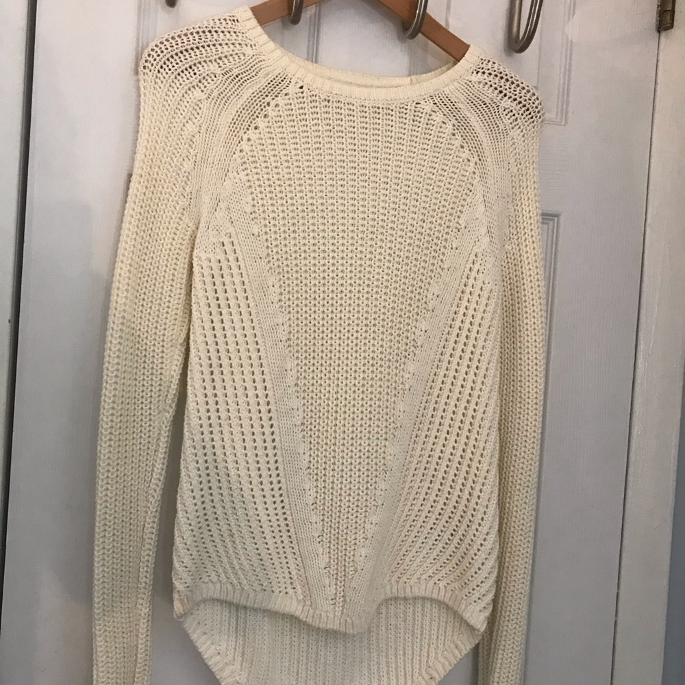 Cream colored waffle knit sweater :)